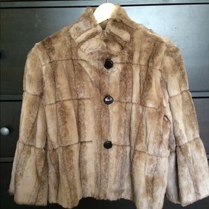 Faux Fur Jacket in Soft Caramel Color